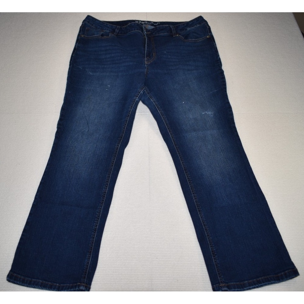m jeans by maurices Women's Blue Wash 18W Mid-Rise Bootcut Stretch Denim Jeans